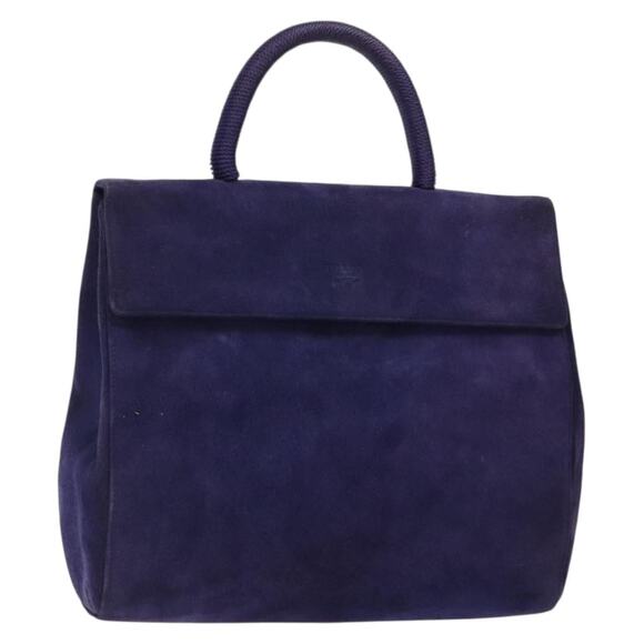 PRADA Hand Bag Suede Purple Gold - Picture 1 of 12